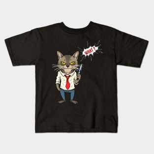 Cat What  mafia cat Kids T-Shirt